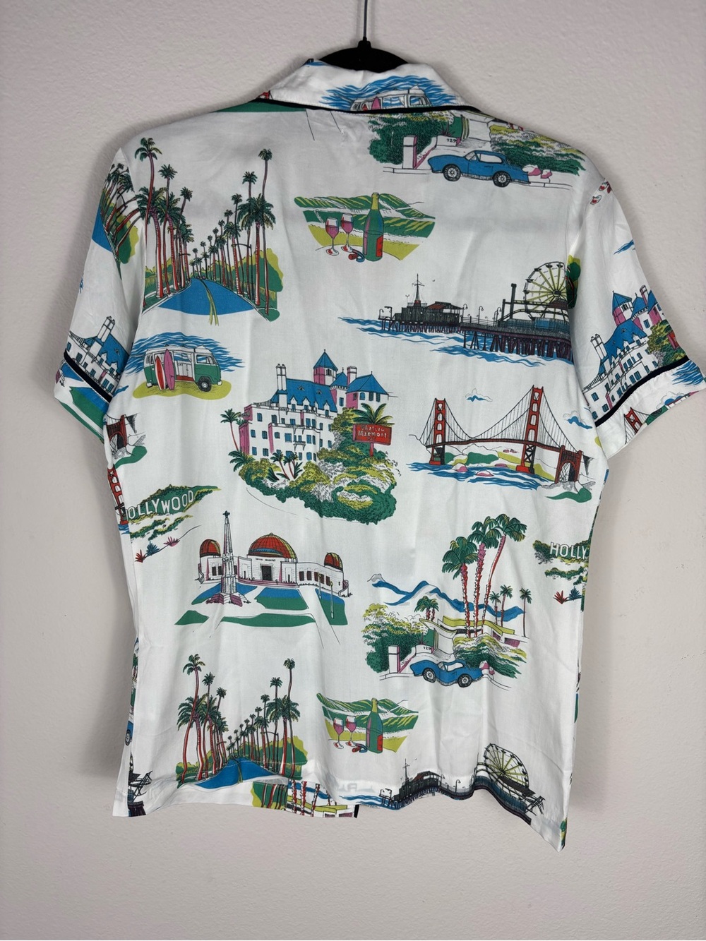 Katie Kime California Toile Pajama Short Set S Cotton Hollywood Golden Gate Surf - Picture 3 of 11